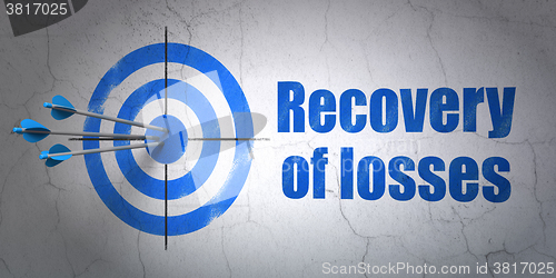 Image of Money concept: target and Recovery Of losses on wall background
