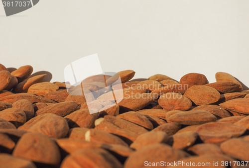 Image of Almonds dried fruit with copy space