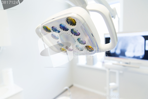 Image of close up of lamp at dental clinic office