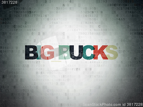 Image of Finance concept: Big bucks on Digital Paper background
