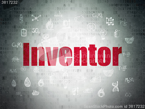 Image of Science concept: Inventor on Digital Paper background