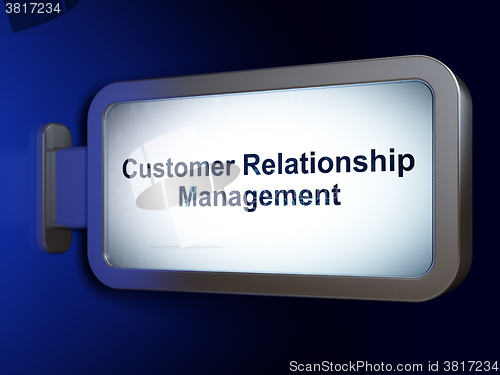 Image of Advertising concept: Customer Relationship Management on billboard background