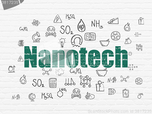 Image of Science concept: Nanotech on wall background