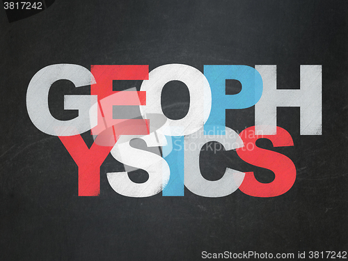 Image of Science concept: Geophysics on School Board background