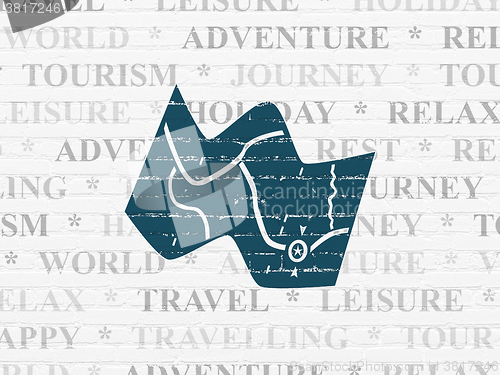 Image of Travel concept: Map on wall background