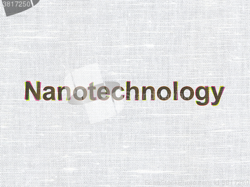 Image of Science concept: Nanotechnology on fabric texture background