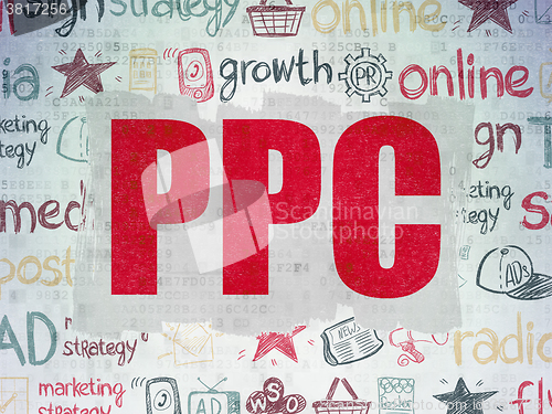 Image of Marketing concept: PPC on Digital Paper background