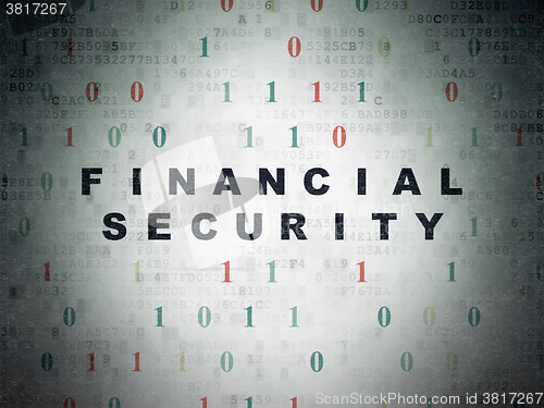 Image of Security concept: Financial Security on Digital Paper background