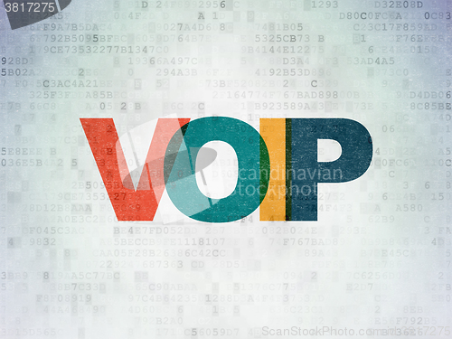 Image of Web development concept: VOIP on Digital Paper background