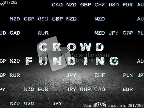 Image of Finance concept: Crowd Funding in grunge dark room