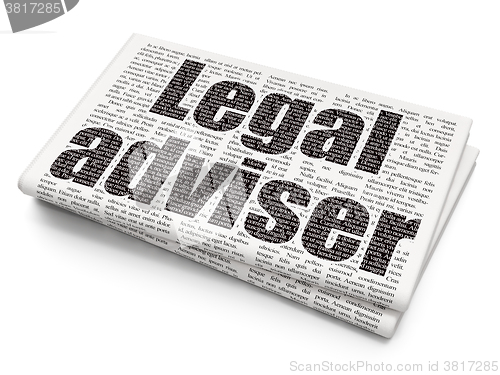 Image of Law concept: Legal Adviser on Newspaper background