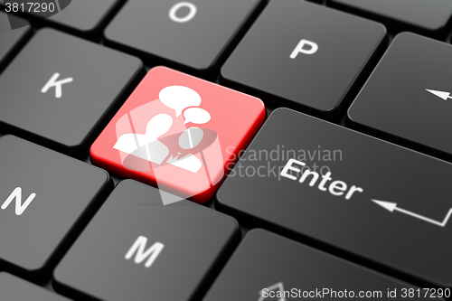 Image of Business concept: Business Meeting on computer keyboard background