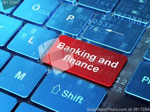 Image of Money concept: Banking And Finance on computer keyboard background