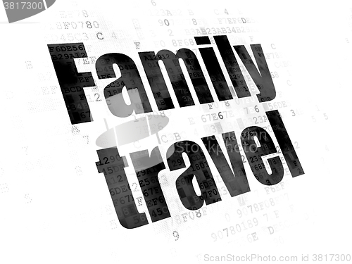 Image of Tourism concept: Family Travel on Digital background