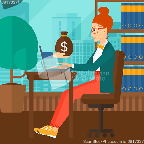 Image of Business woman working in office.