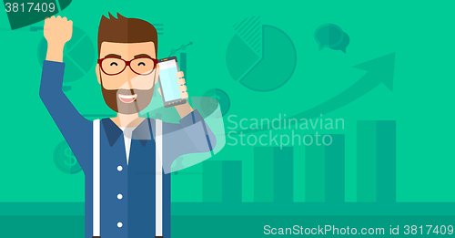 Image of Happy successful businessman.