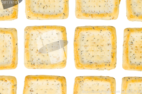 Image of Simple square crackers isolated