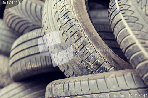 Image of close up of wheel tires