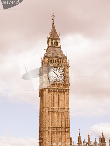 Image of Retro looking Big Ben in London