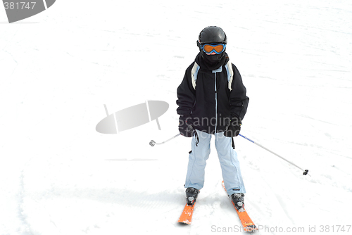Image of Girl skiing downhill