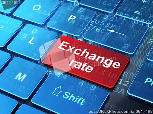 Image of Currency concept: Exchange Rate on computer keyboard background