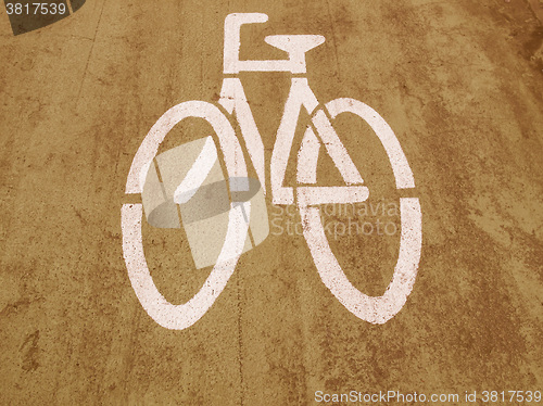 Image of  Bike lane sign vintage