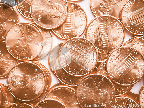 Image of  Dollar coins background vintage