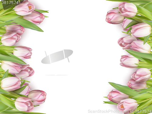 Image of Beautiful bouquet of pink tulips. EPS 10