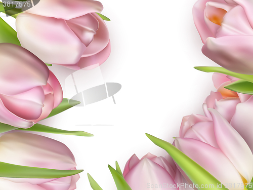 Image of Beautiful bouquet of pink tulips. EPS 10