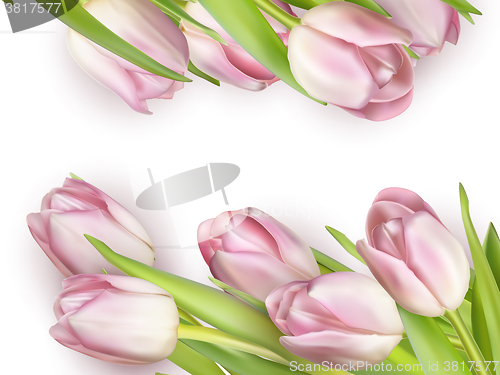 Image of Beautiful bouquet of pink tulips. EPS 10