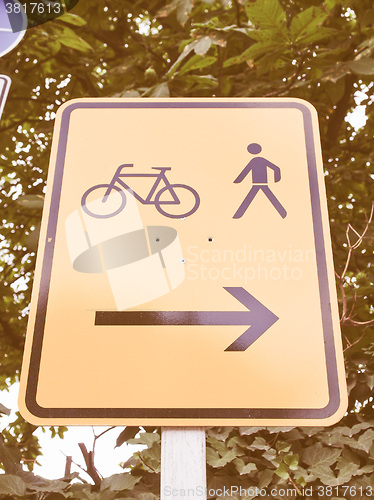 Image of  Bike lane sign vintage