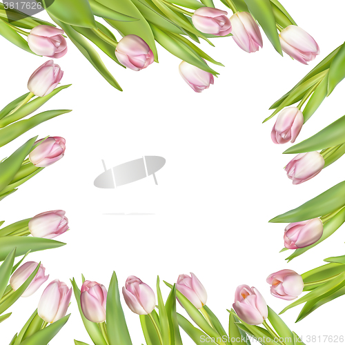 Image of Greeting card with tulips. EPS 10
