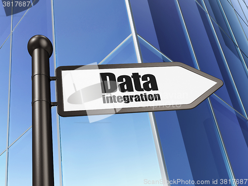 Image of Information concept: sign Data Integration on Building background