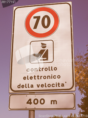 Image of  Maximum speed sign vintage
