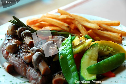 Image of Steak fries vegetables