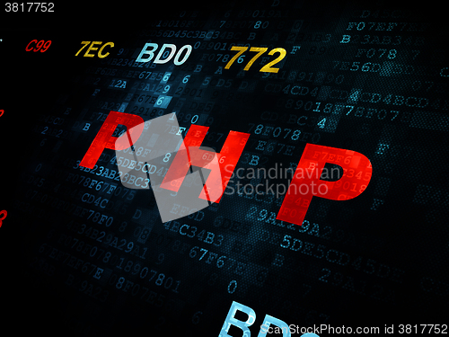 Image of Software concept: Php on Digital background