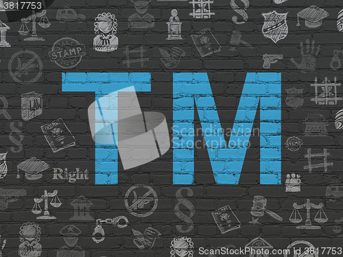 Image of Law concept: Trademark on wall background