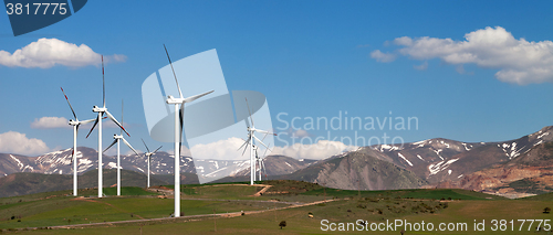 Image of Panoramic view on wind farm