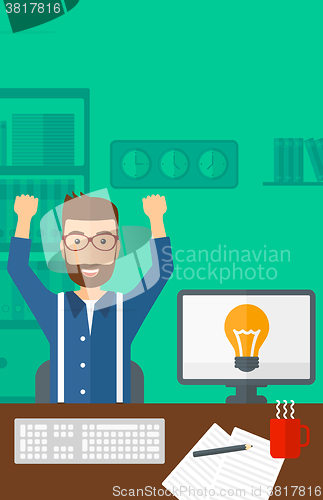 Image of Man working at office.