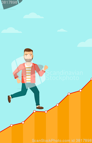 Image of Businessman walking upstairs.