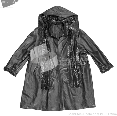 Image of black leather coat
