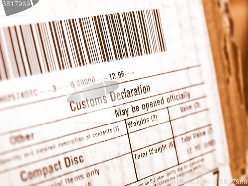 Image of  Customs declaration vintage