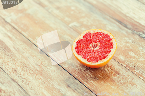 Image of close up of fresh juicy cut grapefruit