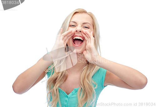 Image of young woman or teenage girl shouting