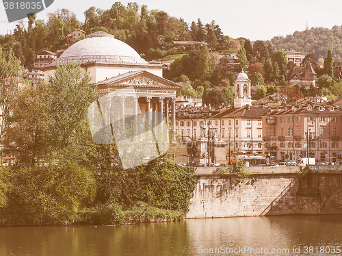 Image of Gran Madre church Turin vintage