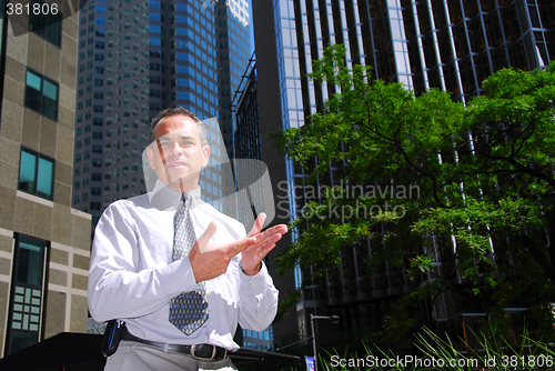 Image of Businessman talking