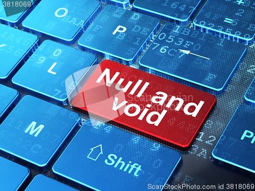 Image of Law concept: Null And Void on computer keyboard background
