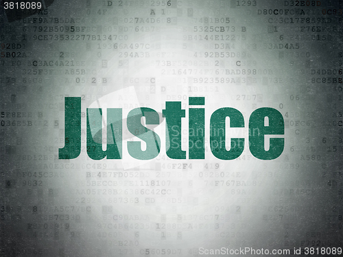 Image of Law concept: Justice on Digital Paper background