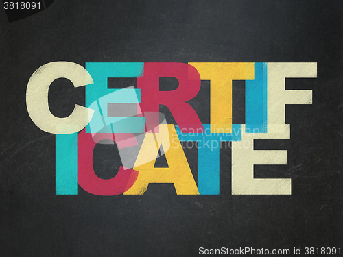 Image of Law concept: Certificate on School Board background