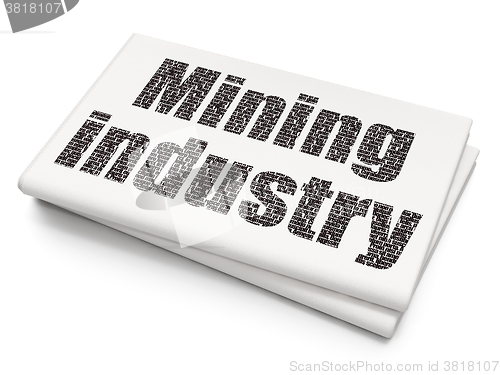 Image of Manufacuring concept: Mining Industry on Blank Newspaper background